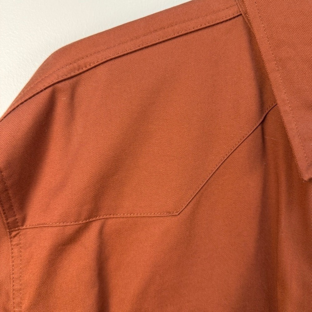 Wrangler Mens 3X Big Western Snap Western Shirt Rust Orange Cotton Twill MS1037E - Picture 5 of 16